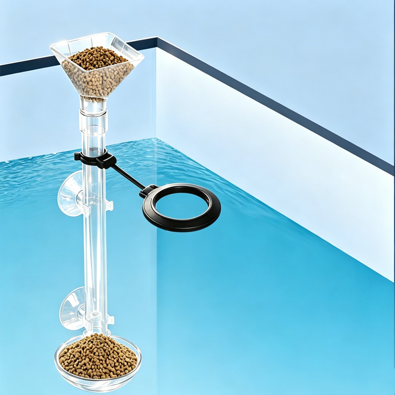 Aquarium Fertilizer - ท่ออะคริลิกใสสำหรับให้อาหารปลาในตู้ปลา แบบยืดหดได้อเนกประสงค์ พร้อมวงแหวนให้อาหาร